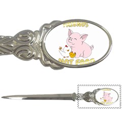 Friends Not Food - Cute Pig And Chicken Letter Openers by Valentinaart