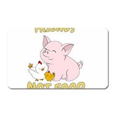 Friends Not Food - Cute Pig and Chicken Magnet (Rectangular)