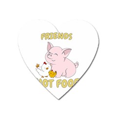 Friends Not Food - Cute Pig and Chicken Heart Magnet