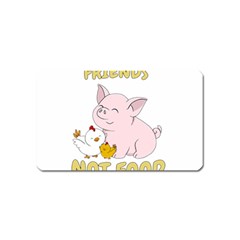 Friends Not Food - Cute Pig and Chicken Magnet (Name Card)