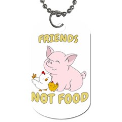 Friends Not Food - Cute Pig and Chicken Dog Tag (One Side)