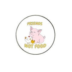 Friends Not Food - Cute Pig and Chicken Hat Clip Ball Marker