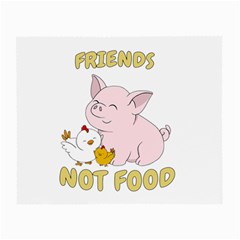 Friends Not Food - Cute Pig and Chicken Small Glasses Cloth