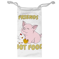 Friends Not Food - Cute Pig and Chicken Jewelry Bag