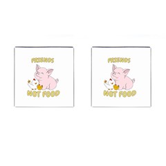 Friends Not Food - Cute Pig And Chicken Cufflinks (square) by Valentinaart