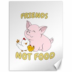 Friends Not Food - Cute Pig and Chicken Canvas 12  x 16  