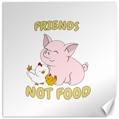 Friends Not Food - Cute Pig and Chicken Canvas 20  x 20  