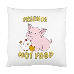 Friends Not Food - Cute Pig And Chicken Standard Cushion Case (one Side) by Valentinaart