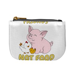 Friends Not Food - Cute Pig And Chicken Mini Coin Purses by Valentinaart