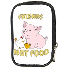 Friends Not Food - Cute Pig And Chicken Compact Camera Cases by Valentinaart