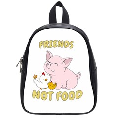 Friends Not Food - Cute Pig and Chicken School Bag (Small)