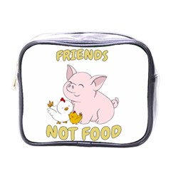 Friends Not Food - Cute Pig and Chicken Mini Toiletries Bags