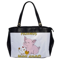 Friends Not Food - Cute Pig And Chicken Office Handbags by Valentinaart