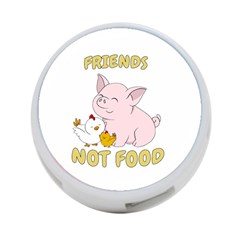 Friends Not Food - Cute Pig and Chicken 4-Port USB Hub (One Side)