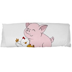 Friends Not Food - Cute Pig And Chicken Body Pillow Case Dakimakura (two Sides) by Valentinaart