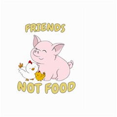 Friends Not Food - Cute Pig And Chicken Large Garden Flag (two Sides) by Valentinaart