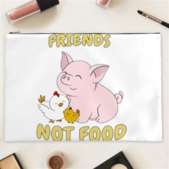 Friends Not Food - Cute Pig And Chicken Cosmetic Bag (xxl)  by Valentinaart