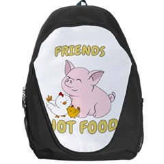 Friends Not Food - Cute Pig and Chicken Backpack Bag