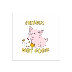 Friends Not Food - Cute Pig And Chicken Satin Bandana Scarf by Valentinaart