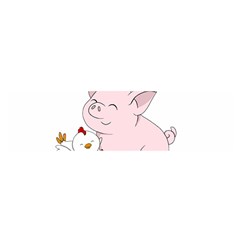 Friends Not Food - Cute Pig And Chicken Satin Scarf (oblong) by Valentinaart