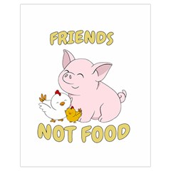 Friends Not Food - Cute Pig And Chicken Drawstring Bag (small) by Valentinaart