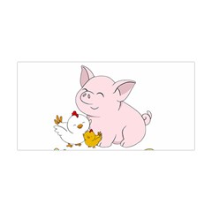 Friends Not Food - Cute Pig And Chicken Yoga Headband by Valentinaart