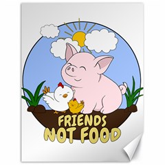 Friends Not Food - Cute Pig And Chicken Canvas 18  X 24   by Valentinaart