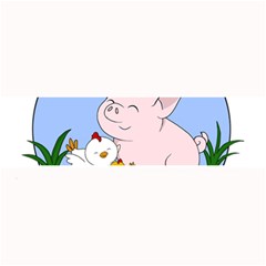 Friends Not Food - Cute Pig And Chicken Large Bar Mats