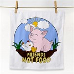 Friends Not Food - Cute Pig and Chicken Face Towel Front