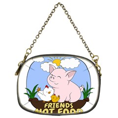 Friends Not Food - Cute Pig And Chicken Chain Purses (one Side)  by Valentinaart