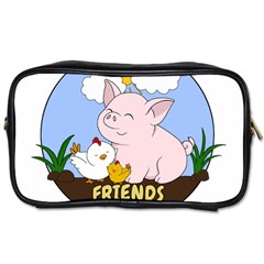 Friends Not Food - Cute Pig And Chicken Toiletries Bags 2-side by Valentinaart