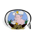 Friends Not Food - Cute Pig and Chicken Accessory Pouches (Small)  Front