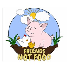 Friends Not Food - Cute Pig And Chicken Double Sided Flano Blanket (small)  by Valentinaart