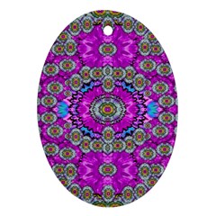 Spring Time In Colors And Decorative Fantasy Bloom Oval Ornament (two Sides) by pepitasart