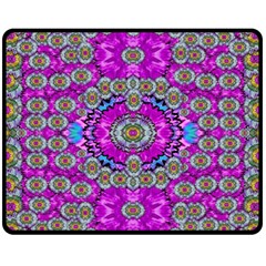 Spring Time In Colors And Decorative Fantasy Bloom Fleece Blanket (medium)  by pepitasart