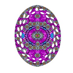 Spring Time In Colors And Decorative Fantasy Bloom Oval Filigree Ornament (two Sides) by pepitasart