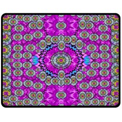 Spring Time In Colors And Decorative Fantasy Bloom Double Sided Fleece Blanket (medium)  by pepitasart