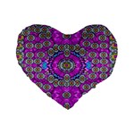 Spring Time In Colors And Decorative Fantasy Bloom Standard 16  Premium Flano Heart Shape Cushions Front