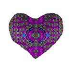 Spring Time In Colors And Decorative Fantasy Bloom Standard 16  Premium Flano Heart Shape Cushions Back