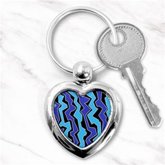 Vertical Blues Polynoise Key Chains (heart)  by jumpercat