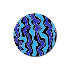 Vertical Blues Polynoise Rubber Round Coaster (4 Pack)  by jumpercat