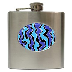 Vertical Blues Polynoise Hip Flask (6 Oz) by jumpercat