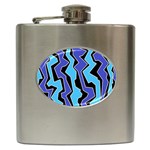 Vertical Blues Polynoise Hip Flask (6 oz) Front