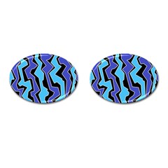 Vertical Blues Polynoise Cufflinks (oval) by jumpercat