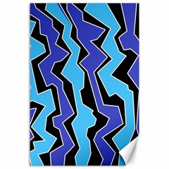 Vertical Blues Polynoise Canvas 24  X 36  by jumpercat