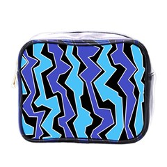 Vertical Blues Polynoise Mini Toiletries Bags by jumpercat