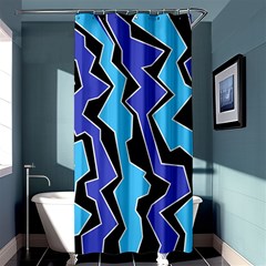 Vertical Blues Polynoise Shower Curtain 36  X 72  (stall)  by jumpercat