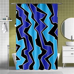 Vertical Blues Polynoise Shower Curtain 48  X 72  (small)  by jumpercat