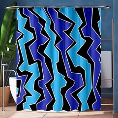 Vertical Blues Polynoise Shower Curtain 60  X 72  (medium)  by jumpercat