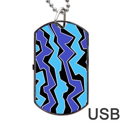 Vertical Blues Polynoise Dog Tag Usb Flash (one Side) by jumpercat